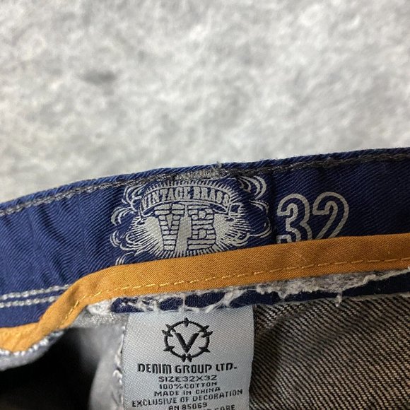 Vintage Brass Slim Straight Jeans 32x32 Men's Denim Gray Adults Zipper Fly - Picture 9 of 10